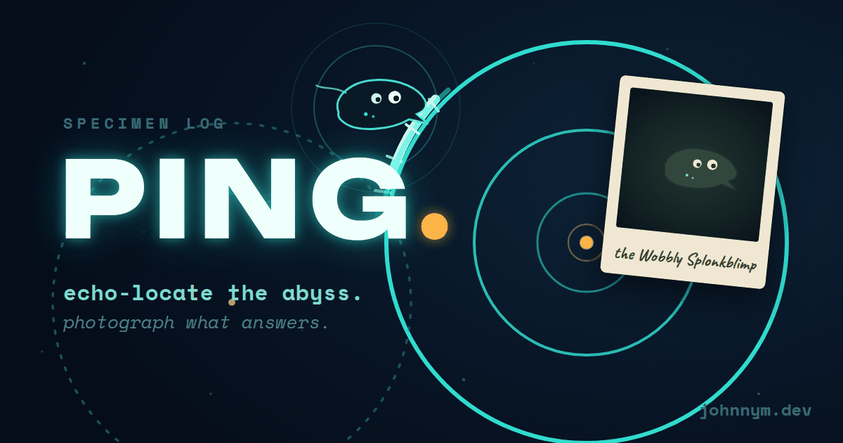 PING — a daily sonar hunt: triangulate the thing in the dark with real echoes, then take one photo of it.
